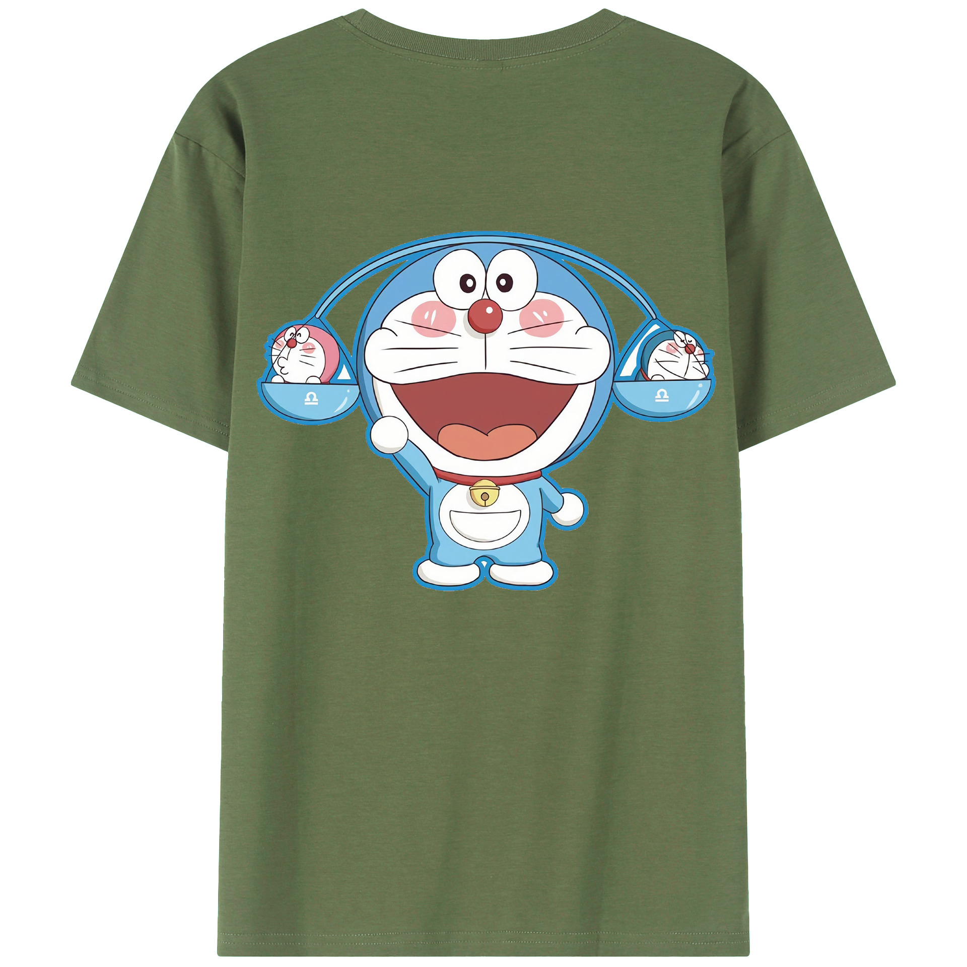 （画像用） ドラえもん Doraemon 綿100％ メンズ半袖Tシャツ（バックプリント） 通気性
